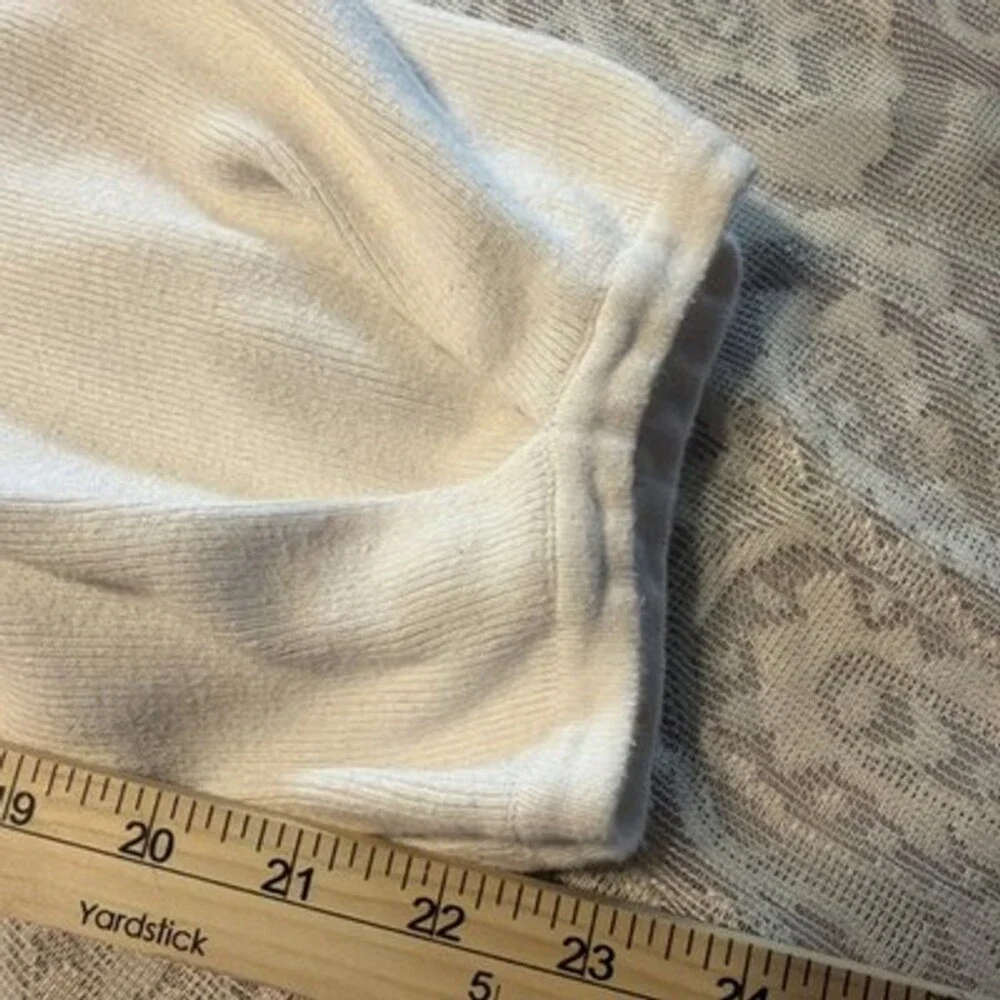 Unisex Oversized Cream Colored Sweatpants Wide Legs Large Pockets, XL 28/23